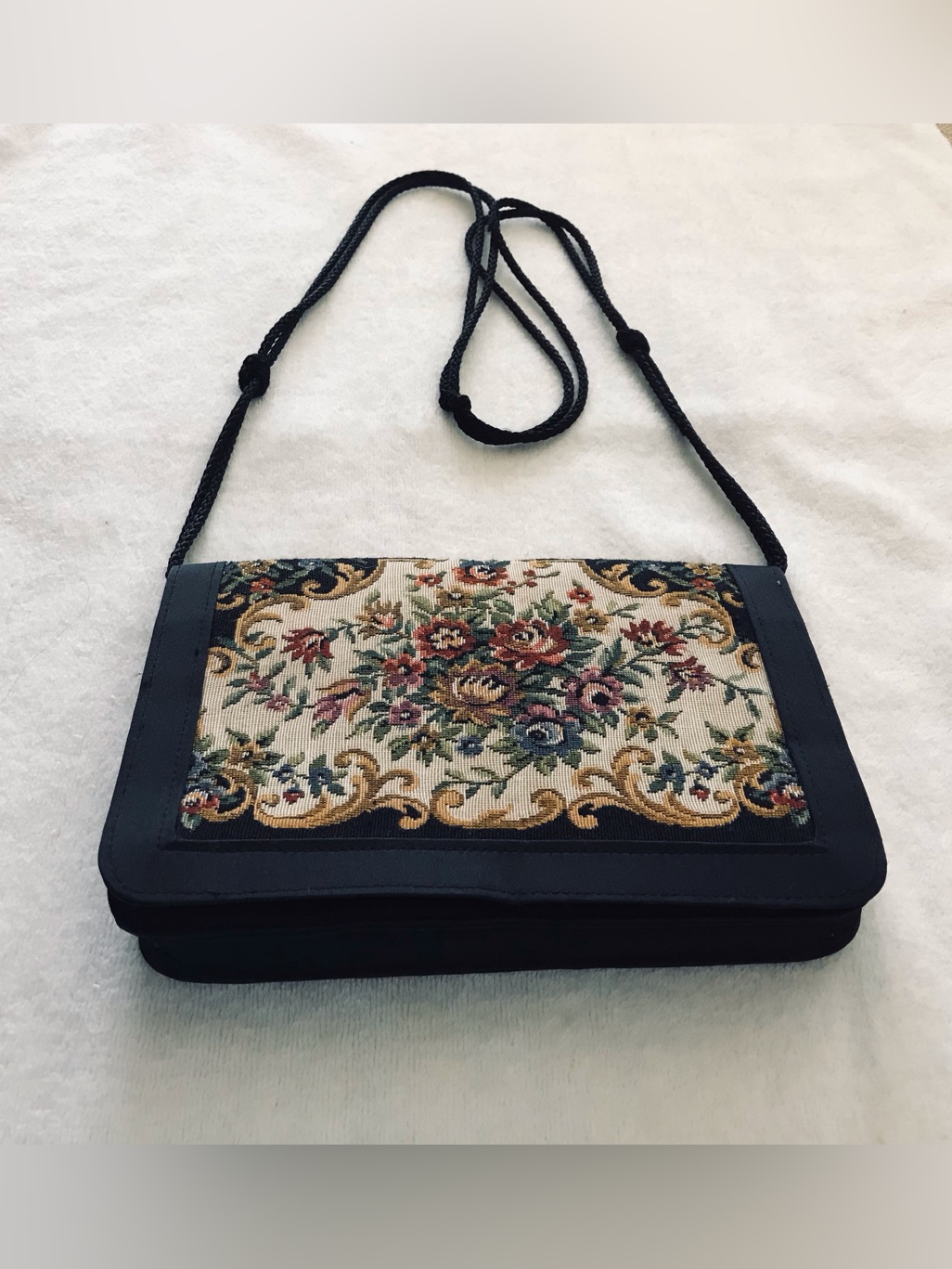 Vintage Floral Tapestry Rectangular Purse